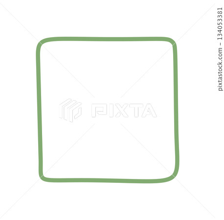 Hand drawn organic green square frame with soft outline and form. Irregular rectangle shape serves as a border and background. Simple text graphic element evokes natural style. Hand drawn organic green square frame with soft outline and form. Irregular rectangle shape serves as a border and background. Simple text graphic element evokes natural style. 134053381