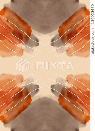 Abstract digital watercolor seamless pattern, soft brown and beige symmetrical art illustration Abstract digital watercolor seamless pattern, soft brown and beige symmetrical art illustration 134053470
