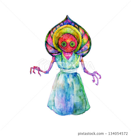 Watercolor Flatwoods Monster UMA Urban Legend JPG 134054572