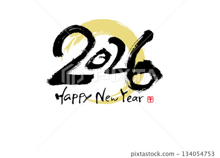 2026日式書法新年賀卡 2026日式書法新年賀卡 134054753