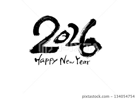 Japanese-style calligraphy New Year's card 2026 134054754