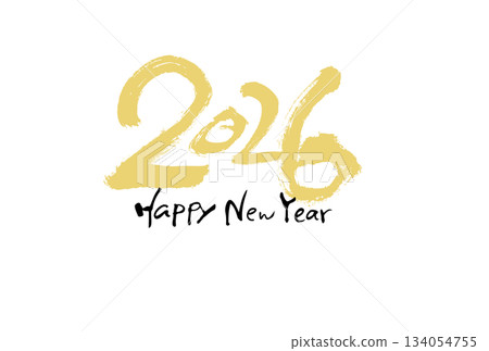 Japanese-style calligraphy New Year's card 2026 134054755