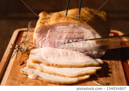 切片烤豬肉 切片烤豬肉 134054807