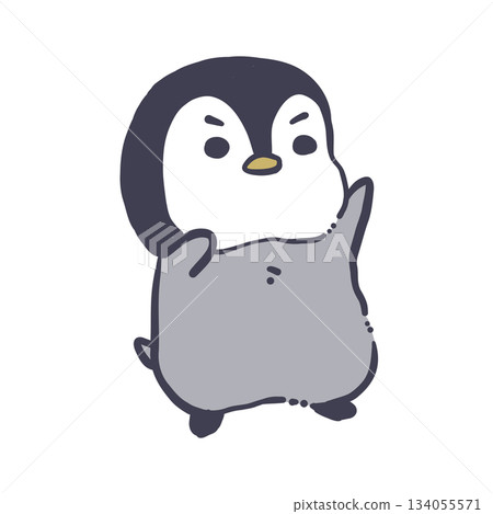 企鵝舉起手 134055571