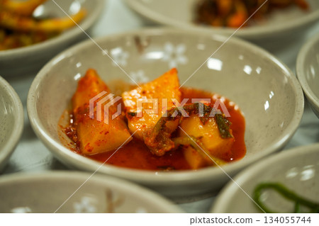 Korean traditional food Radish Kimchi - Kkakdugi Korean traditional food Radish Kimchi - Kkakdugi 134055744
