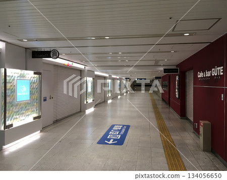 Umeda underground passage. An underground mall after the last train. 134056650