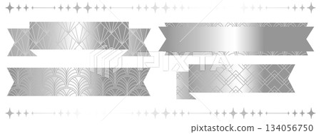 Luxurious Art Deco ribbon set in silver 134056750
