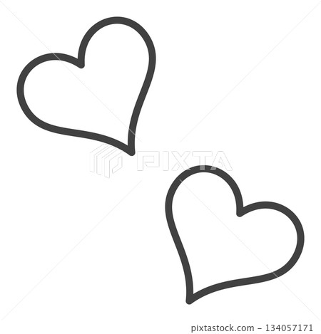 2 Hearts vector hope outline icon or design element 2 Hearts vector hope outline icon or design element 134057171