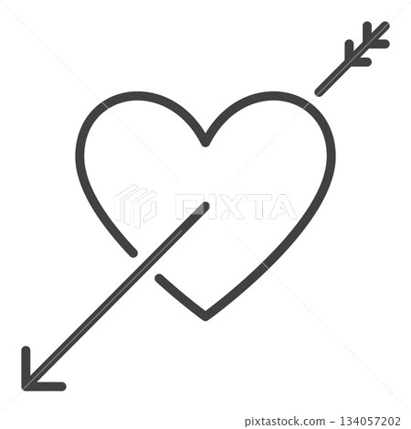 Heart with Arrow inside vector sympathy thin line icon Heart with Arrow inside vector sympathy thin line icon 134057202
