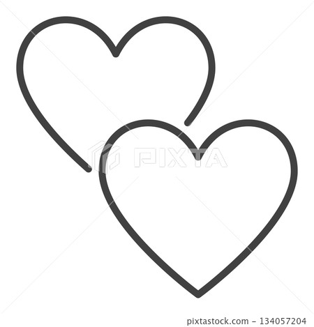 Hearts vector memory linear icon or sign 134057204