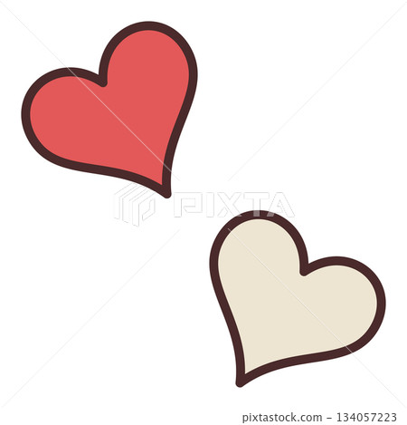 Two Hearts vector inspiration colored icon or logo element 134057223
