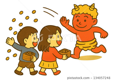 孩子們播種豆子 134057248