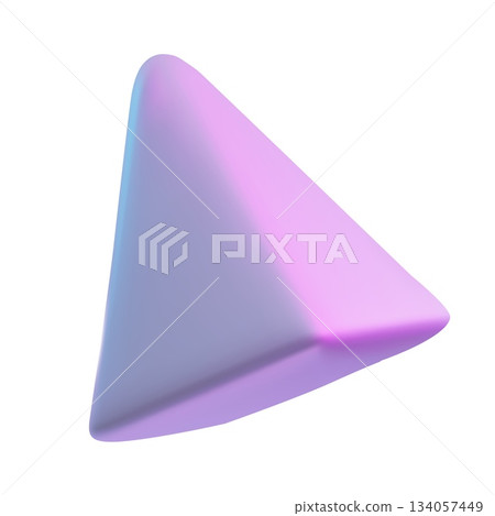 Triangle cone pink pearl shine 3D vector model, geometric figure glossy surface, volume block plastic toy game metaverse Triangle cone pink pearl shine 3D vector model, geometric figure glossy surface, volume block plastic toy game metaverse 134057449
