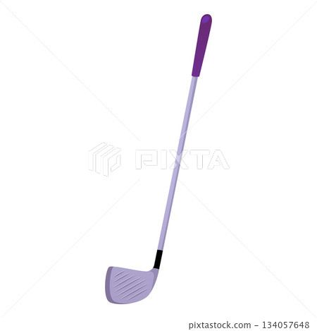 Golf club vector flat illustration, cartoon metal niblick, golf sport game professional equipment isolated Golf club vector flat illustration, cartoon metal niblick, golf sport game professional equipment isolated 134057648