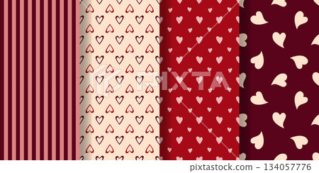 Set of digital paper designs for weddings or Valentine Day Set of digital paper designs for weddings or Valentine Day 134057776