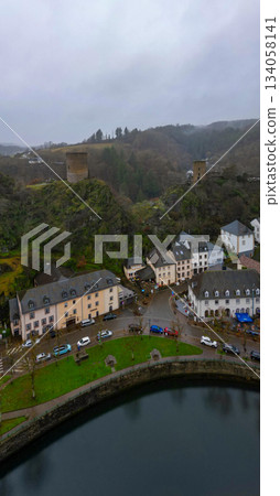 Esch-Sur-Sure, Wiltz, Grand Duche De Luxembourg, December 7, 2025, Village Square Beside Reflective 134058141