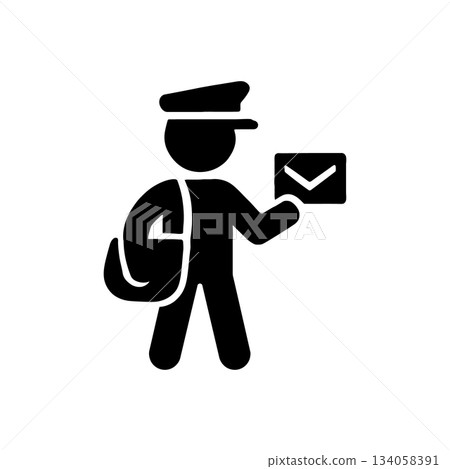 Mailman Delivery Service Uniform Icon 134058391