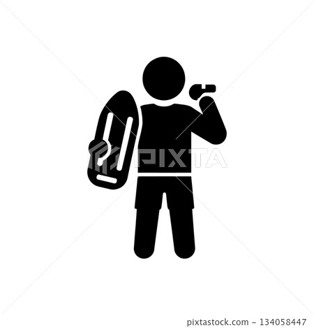 Water Safety Rescue Lifeguard Icon Water Safety Rescue Lifeguard Icon 134058447