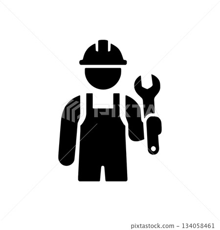Industrial Engineer Mechanic Worker Icon Industrial Engineer Mechanic Worker Icon 134058461