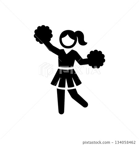 Sport Team Cheerleader Girl Icon 134058462