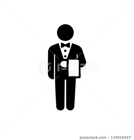 Professional Waiter Service Staff Icon Professional Waiter Service Staff Icon 134058487