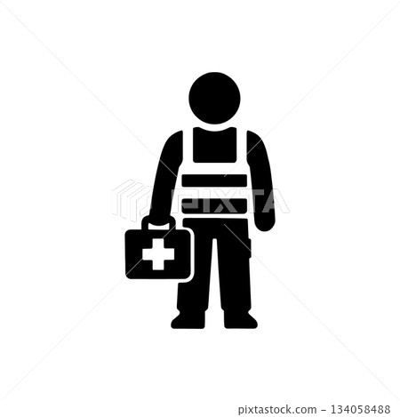 Emergency Medical Rescue Worker Icon Emergency Medical Rescue Worker Icon 134058488