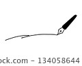 Simple hand-drawn line drawing illustration, fountain pen, black, rough Simple hand-drawn line drawing illustration, fountain pen, black, rough 134058644