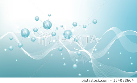 Molecular structure and genetic engineering, atom, neural network, neurons, DNA molecule. Scientific research concept for healthcare, medical, technology, chemistry, science template presentation Molecular structure and genetic engineering, atom, neural network, neurons, DNA molecule. Scientific research concept for healthcare, medical, technology, chemistry, science template presentation 134058664