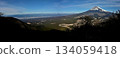 Panoramic photo of Mount Fuji and the Southern Alps in midwinter as seen from Mount Echizen in the Ashitaka Mountains 134059418