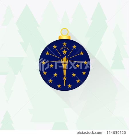Indiana State Flag Christmas Decoration. 134059520