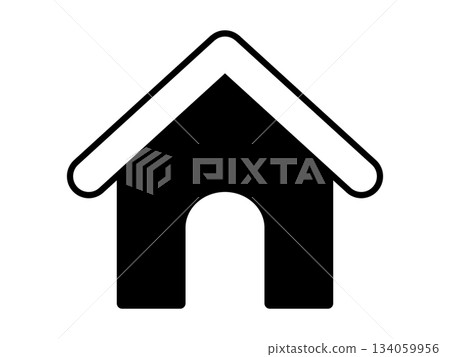 Doghouse icon monotone Doghouse icon monotone 134059956
