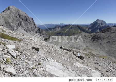 View from Schesaplana showing Ratikon mountain range and Zirmenkopf in Vorarlberg, Austria on a clear day View from Schesaplana showing Ratikon mountain range and Zirmenkopf in Vorarlberg, Austria on a clear day 134060350