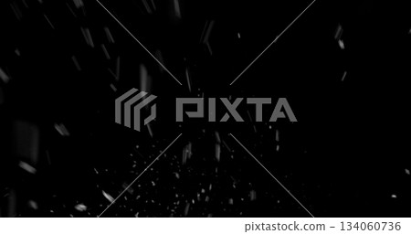 Falling snowflakes isolated on black background. Winter snow overlay texture for VFX, compositing, motion graphics and atmospheric effects Falling snowflakes isolated on black background. Winter snow overlay texture for VFX, compositing, motion graphics and atmospheric effects 134060736