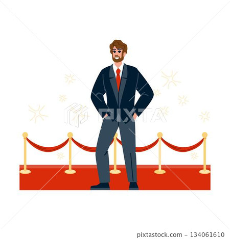 Celebrity man standing on red carpet at event premiere 134061610