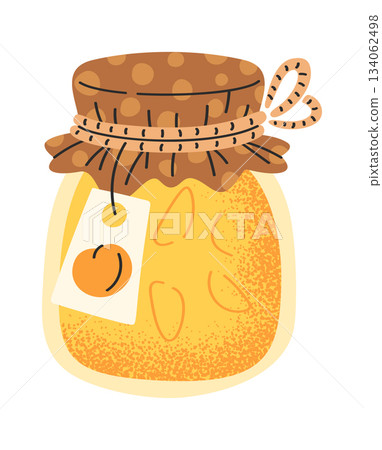 Peach fruit sweet jam jar 134062498