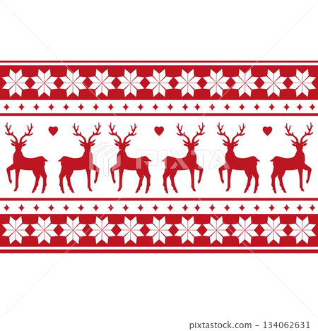 Seamless Scandinavian pattern for Christmas and New Year for winter hat, ugly sweater, jumper, paper or other designs. Seamless Scandinavian pattern for Christmas and New Year for winter hat, ugly sweater, jumper, paper or other designs. 134062631