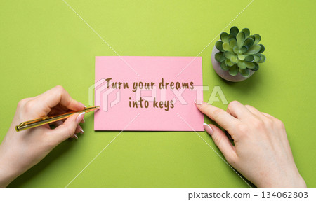 Turn your Dreams Into Keys concept. Achieving goals, home ownership, and new opportunities. Real estate, investment, housing market, and motivation Turn your Dreams Into Keys concept. Achieving goals, home ownership, and new opportunities. Real estate, investment, housing market, and motivation 134062803