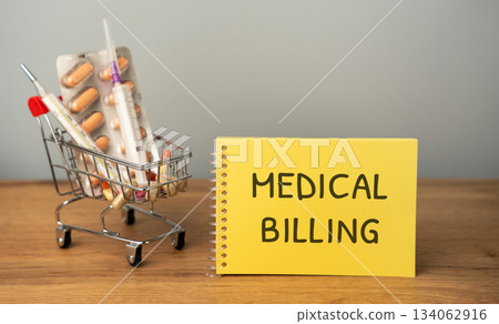 Medical billing is the process of submitting and following up on claims with health insurance companies to receive payment for medical services provided by healthcare providers. Notepad and medicines 134062916