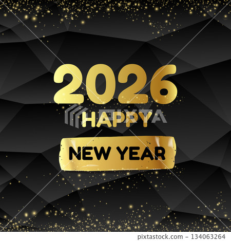 happy 2026 New year stylish black square banner with golden text and number 2026. Vintage Gold New year day motto sticker, tag, retro label, banner, ribbon, label png with quote. New year text banner happy 2026 New year stylish black square banner with golden text and number 2026. Vintage Gold New year day motto sticker, tag, retro label, banner, ribbon, label png with quote. New year text banner 134063264