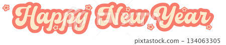 happy New year wide horizontal text sticker design isolated on white transparent background. Vintage New year day motto sticker, tag, retro label, banner, ribbon, label png with quote. New year text happy New year wide horizontal text sticker design isolated on white transparent background. Vintage New year day motto sticker, tag, retro label, banner, ribbon, label png with quote. New year text 134063305
