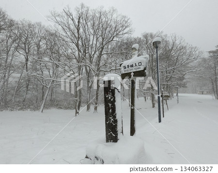 Snow-covered Naruko Gorge Snow-covered Naruko Gorge 134063327