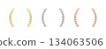 Gold, Silver and Bronze Laurel Wreaths Representing Victory and Achievement 134063506