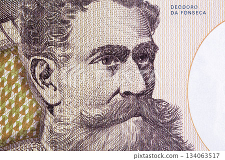 Deodoro da Fonseca a closeup portrait from Brazilian mooney Deodoro da Fonseca a closeup portrait from Brazilian mooney 134063517