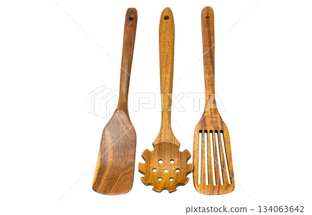 Wooden spoon isolated 134063642