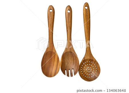 Wooden spoon isolated 134063648