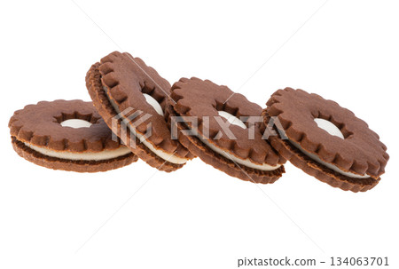 Double cookies isolated 134063701