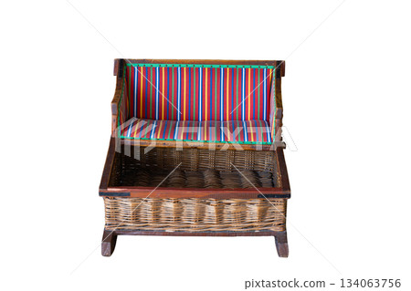 Wooden sled in Madeira isolated Wooden sled in Madeira isolated 134063756