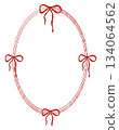 Holiday card template with an oval frame, bows, and space for text. A red vintage frame with ribbons and bows is perfect for wedding, Valentine Day, birthday, menu, invitation, or poster. Vector Holiday card template with an oval frame, bows, and space for text. A red vintage frame with ribbons and bows is perfect for wedding, Valentine Day, birthday, menu, invitation, or poster. Vector 134064562