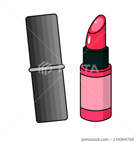 Pink Lipstick with Cap Vector Cosmetic Illustration. Ideal for beauty related projects, cosmetic branding, makeup tutorials, product packaging mockups and fashion blog graphics. Pink Lipstick with Cap Vector Cosmetic Illustration. Ideal for beauty related projects, cosmetic branding, makeup tutorials, product packaging mockups and fashion blog graphics. 134064789