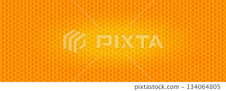 Orange Honeycomb Pattern Texture, Golden Hexagon Background. Beehive Hexagonal Pattern for Bio Natural Medical Product, Food Packaging, Cosmetic and Beauty. Vector Backdrop. Orange Honeycomb Pattern Texture, Golden Hexagon Background. Beehive Hexagonal Pattern for Bio Natural Medical Product, Food Packaging, Cosmetic and Beauty. Vector Backdrop. 134064805